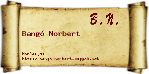 Bangó Norbert névjegykártya