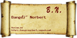 Bangó Norbert névjegykártya